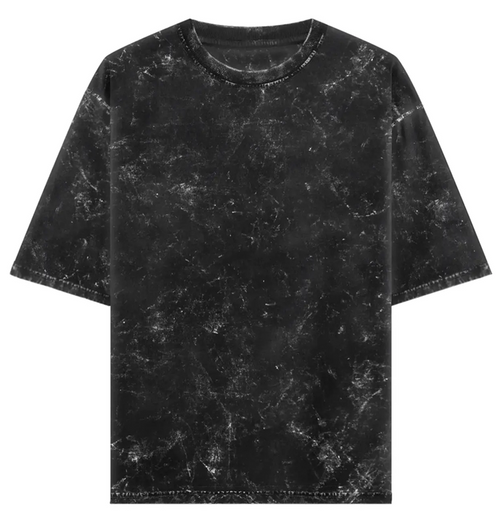 Acid Wash Oversized T - Shirt - Black