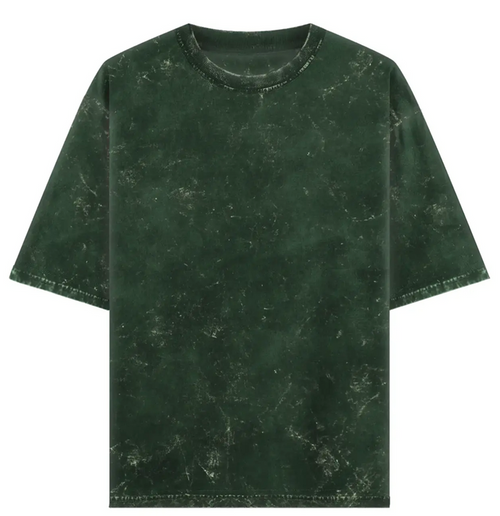 Acid Wash Oversized T - Shirt - Bottle Green
