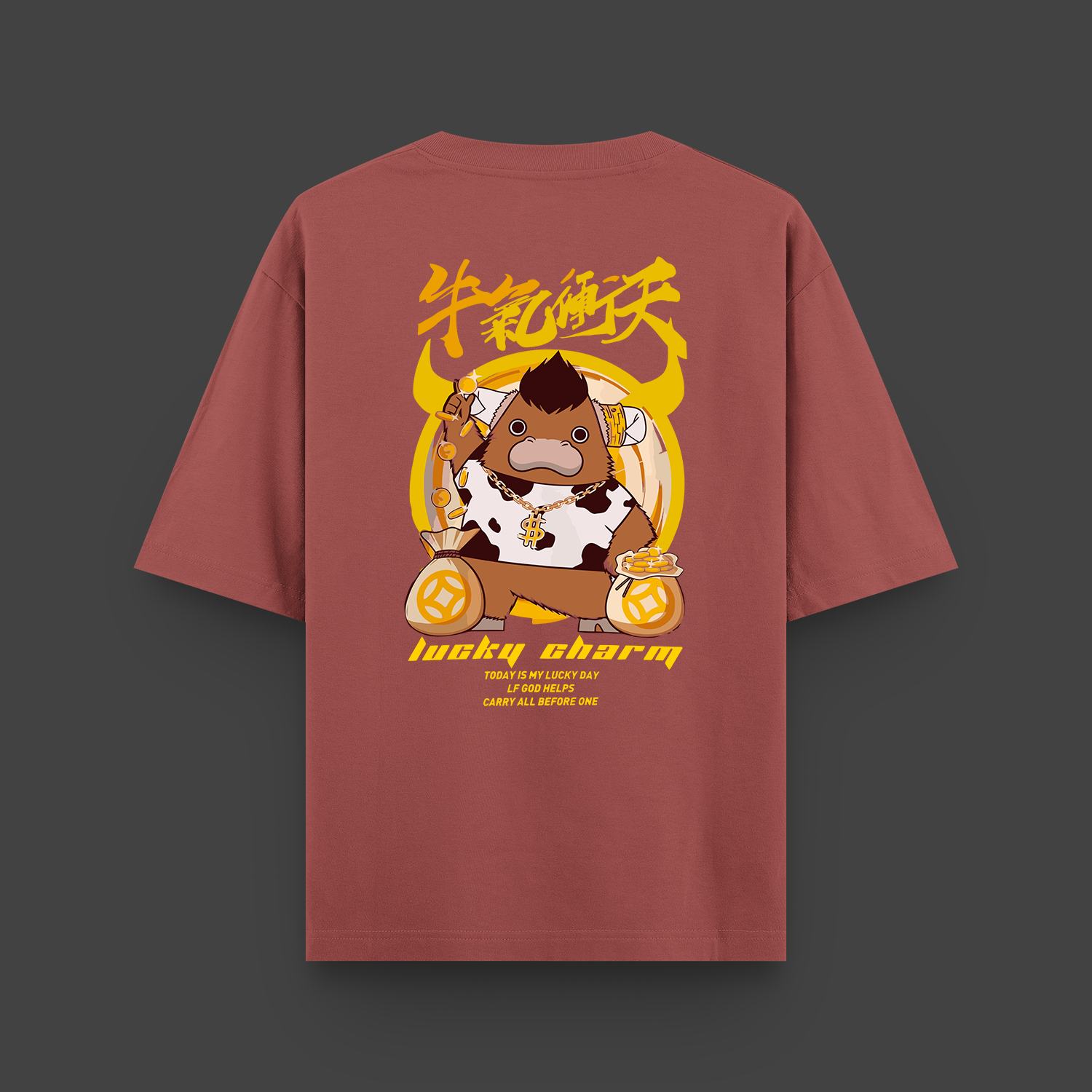 Lucky Charm (Back) - Oversized T - Shirt