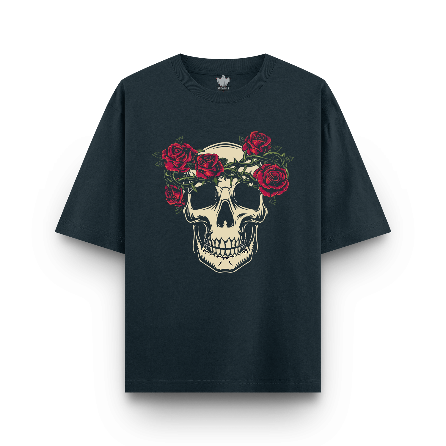 Rose Skull - Oversized T - Shirt