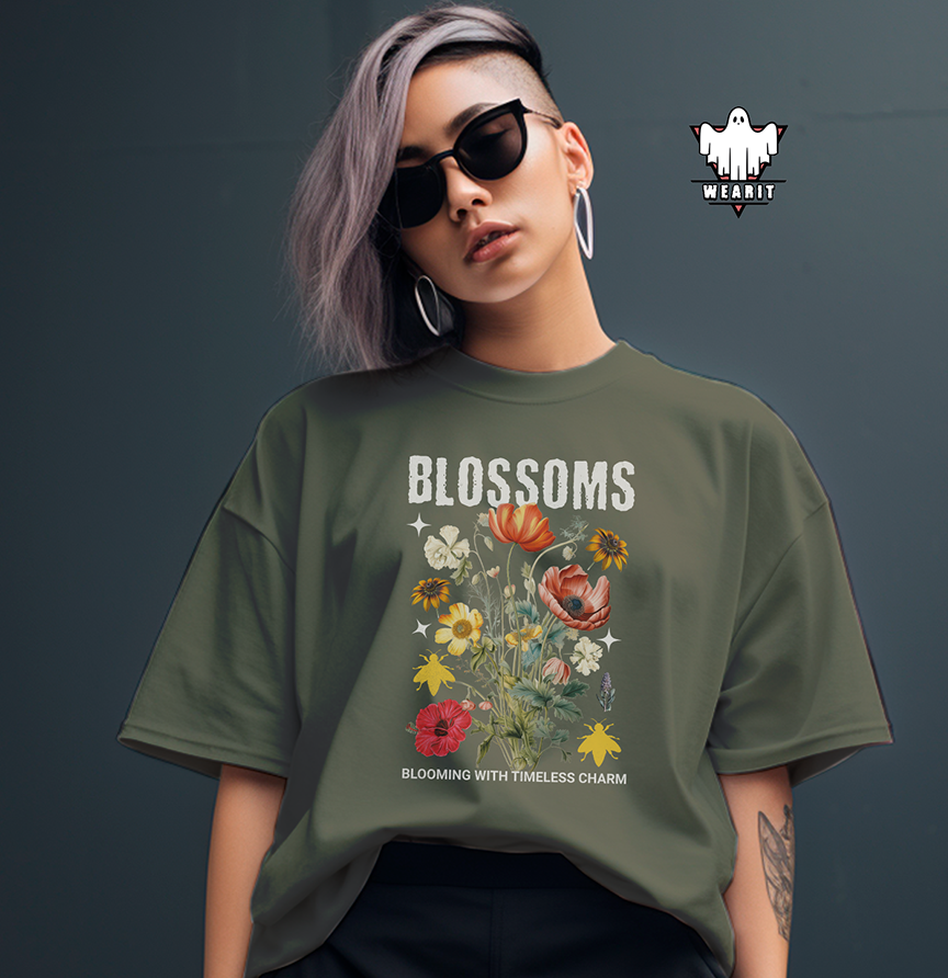 Blossoms - Womens Oversized T - Shirt