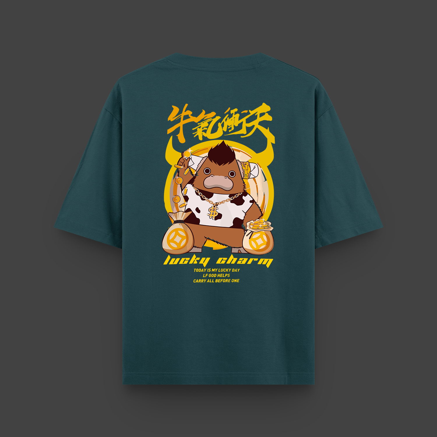 Lucky Charm (Back) - Oversized T - Shirt