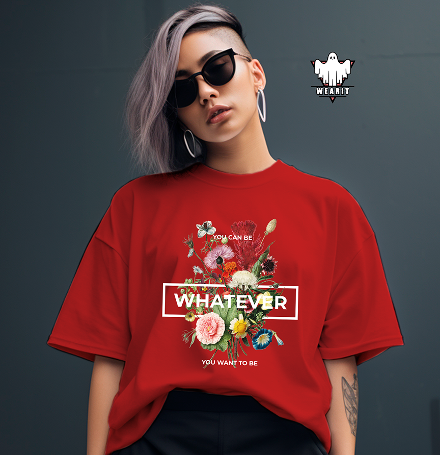 WHATEVER - Womens Oversized T - Shirt